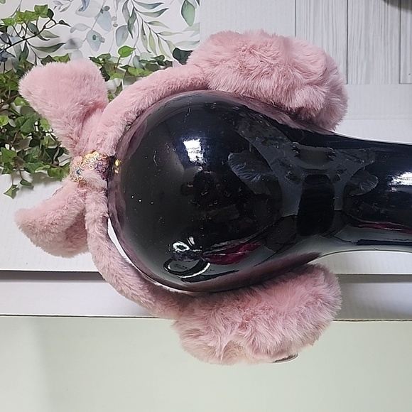 Rose Pink Oversize Earmuffs with Sequin Posable Bow NEW - Picture 6 of 8